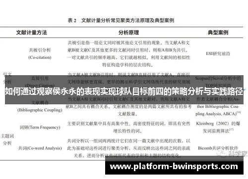 如何通过观察侯永永的表现实现球队目标前四的策略分析与实践路径