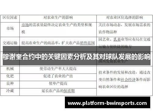 穆谢奎合约中的关键因素分析及其对球队发展的影响